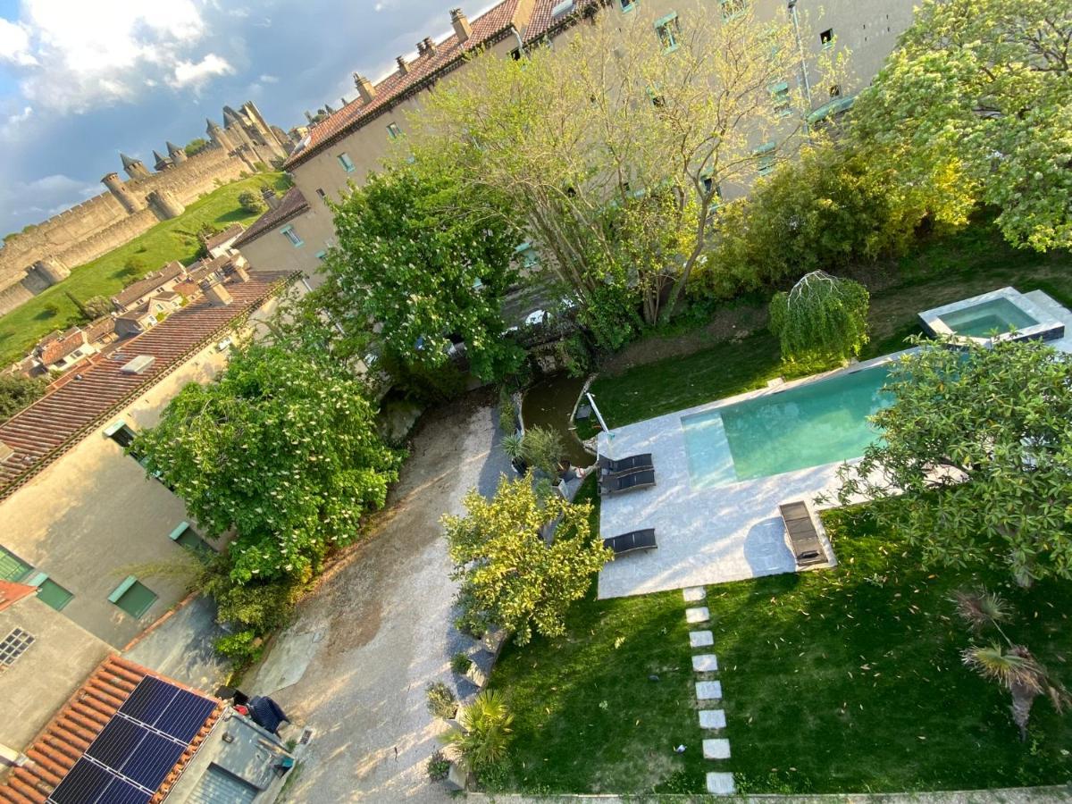 Demeure Saint Louis, cité 10mn à pieds, piscine chauffée, Clim AC, Parking privé Acomodação com café da manhã Carcassonne Exterior foto